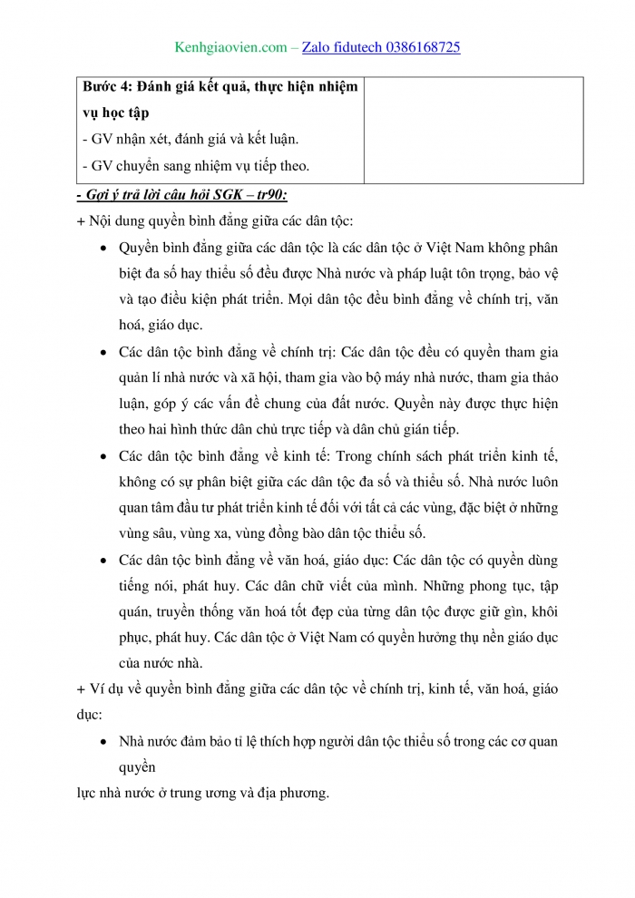 Giáo án và PPT Kinh tế pháp luật 11 chân trời Bài 12: Quyền bình đẳng giữa các dân tộc, tôn giáo