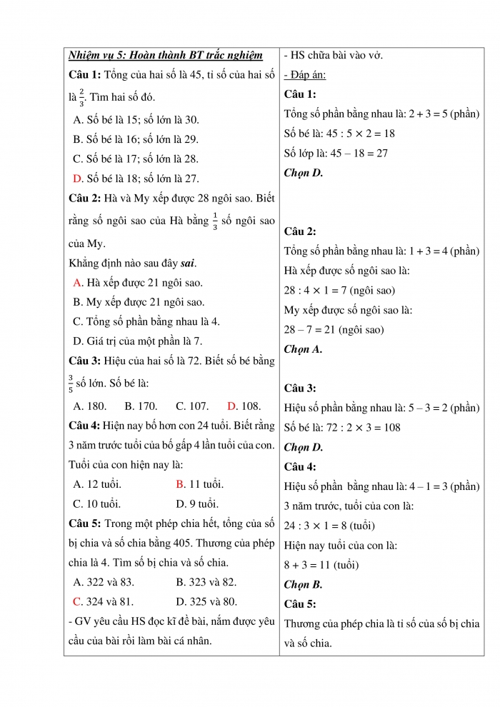 Giáo án và PPT Toán 5 Chân trời bài 12: Em làm được những gì?