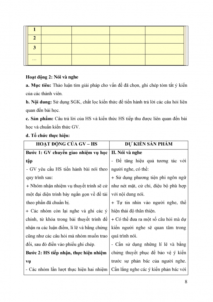 Giáo án và PPT Ngữ văn 9 cánh diều bài 1: Nghe và nhận biết tính thuyết phục của một ý kiến