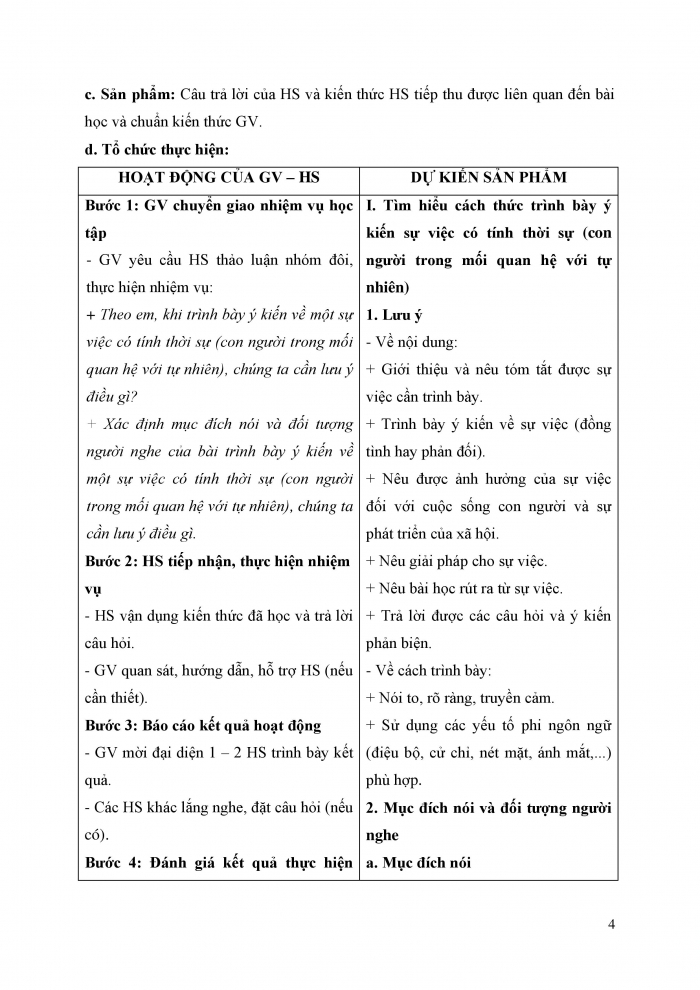 Giáo án và PPT Ngữ văn 9 kết nối Bài 1: Trình bày ý kiến về một sự việc có tính thời sự (con người trong mối quan hệ với tự nhiên)