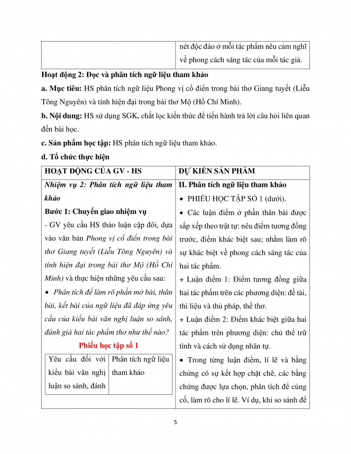 Giáo án và PPT Ngữ văn 12 chân trời bài 1: Viết bài văn nghị luận so sánh, đánh giá hai tác phẩm thơ