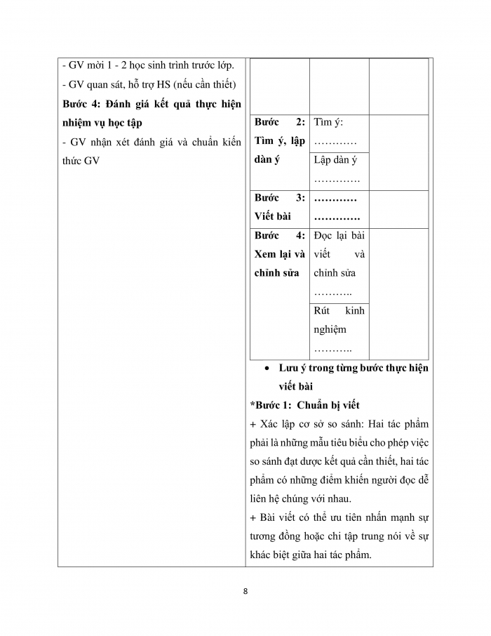 Giáo án và PPT Ngữ văn 12 kết nối bài 1: Viết bài văn nghị luận so sánh, đánh giá hai tác phẩm truyện