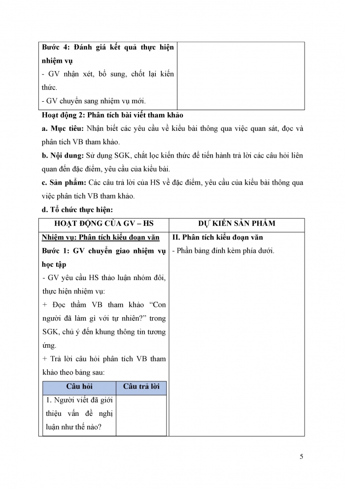 Giáo án và PPT Ngữ văn 9 kết nối Bài 1: Viết bài văn nghị luận về một vấn đề cần giải quyết (con người trong mối quan hệ với tự nhiên)