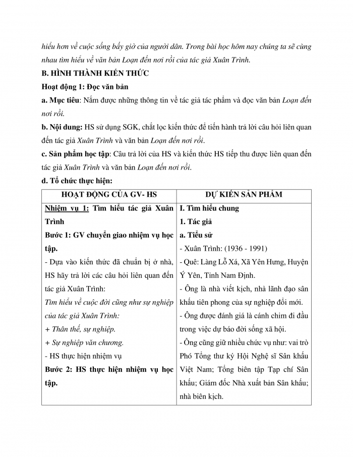 Giáo án và PPT Ngữ văn 12 cánh diều bài 2: Loạn đến nơi rồi! (Trích Mùa hè ở biển – Xuân Trình)