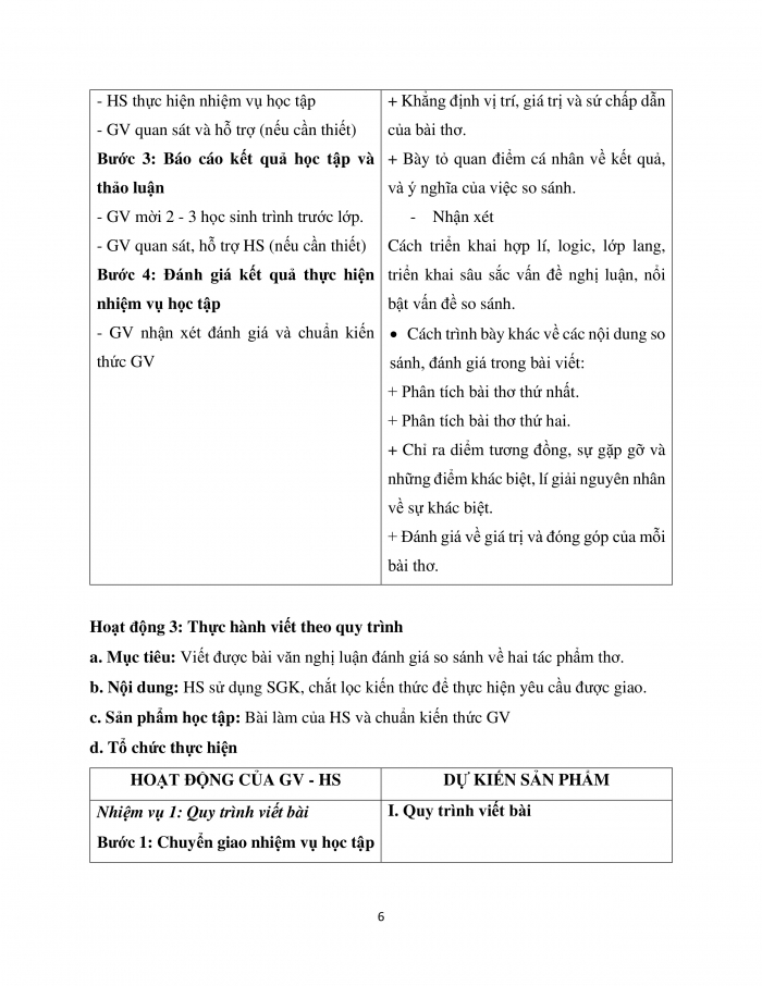 Giáo án và PPT Ngữ văn 12 kết nối bài 2: Viết bài văn nghị luận so sánh, đánh giá hai tác phẩm thơ