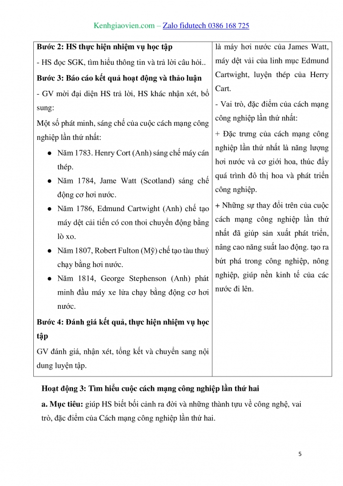 Giáo án và PPT Thiết kế và Công nghệ 10 kết nối Bài 6: Cách mạng công nghiệp