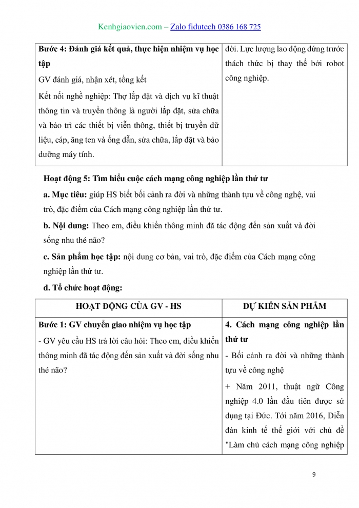 Giáo án và PPT Thiết kế và Công nghệ 10 kết nối Bài 6: Cách mạng công nghiệp