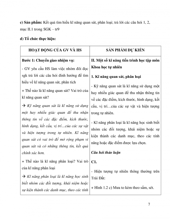 Giáo án và PPT KHTN 7 kết nối Bài 1: Phương pháp và kĩ năng học tập môn Khoa học tự nhiên