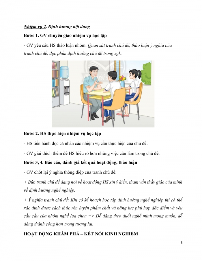 Giáo án và PPT Hoạt động trải nghiệm 10 chân trời bản 1 Chủ đề 8: Định hướng học tập và rèn luyện theo nhóm nghề lựa chọn