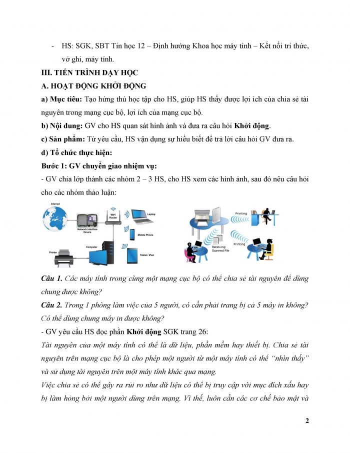 Giáo án và PPT Khoa học máy tính 12 kết nối bài 5: Thực hành chia sẻ tài nguyên trên mạng