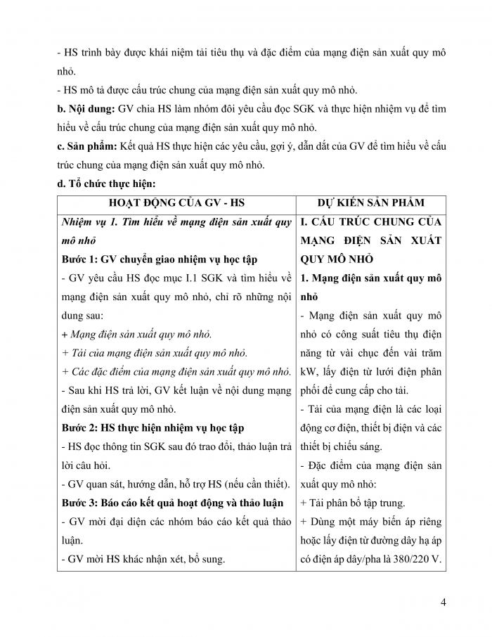 Giáo án và PPT công nghệ 12 điện - điện tử Kết nối bài 6: Mạng điện sản xuất quy mô nhỏ