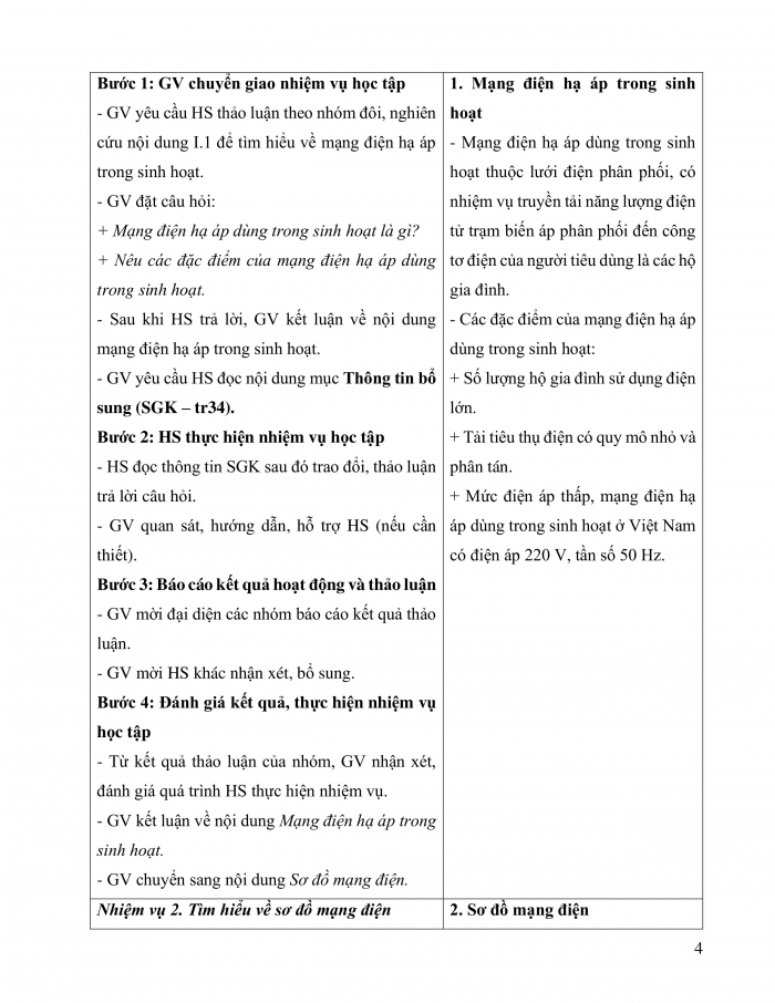 Giáo án và PPT công nghệ 12 điện - điện tử Kết nối bài 7: Mạng điện hạ áp dùng trong sinh hoạt