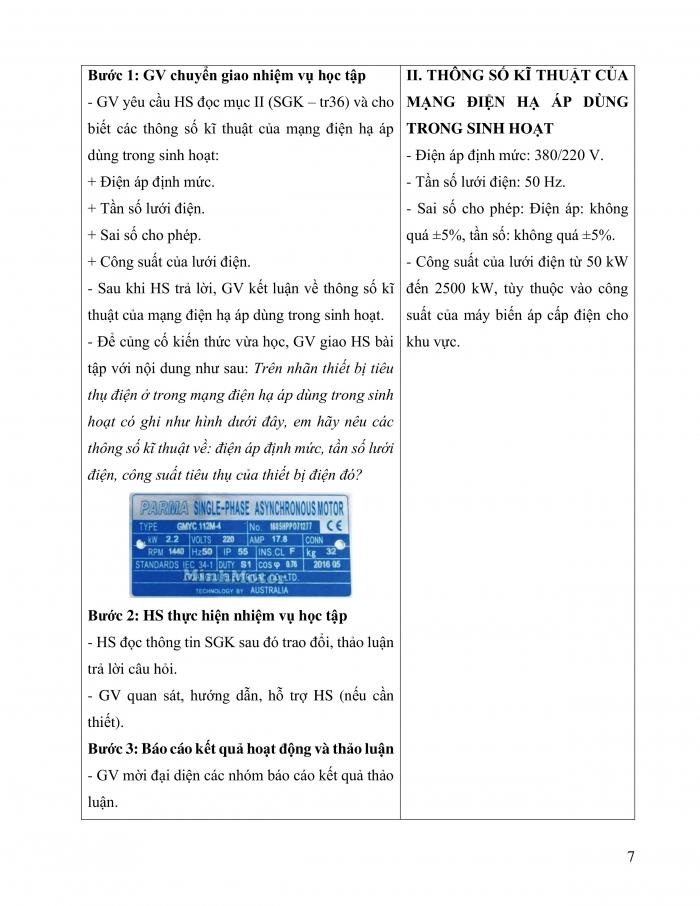 Giáo án và PPT công nghệ 12 điện - điện tử Kết nối bài 7: Mạng điện hạ áp dùng trong sinh hoạt