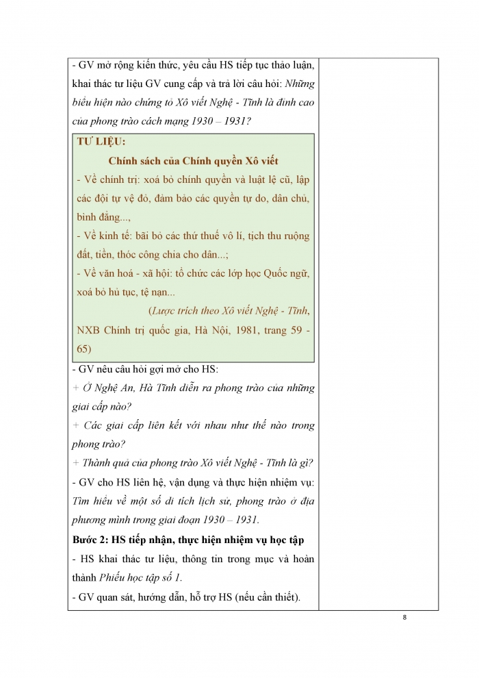 Giáo án và PPT Lịch sử 9 kết nối bài 7: Phong trào cách mạng Việt Nam thời kì 1930 – 1939