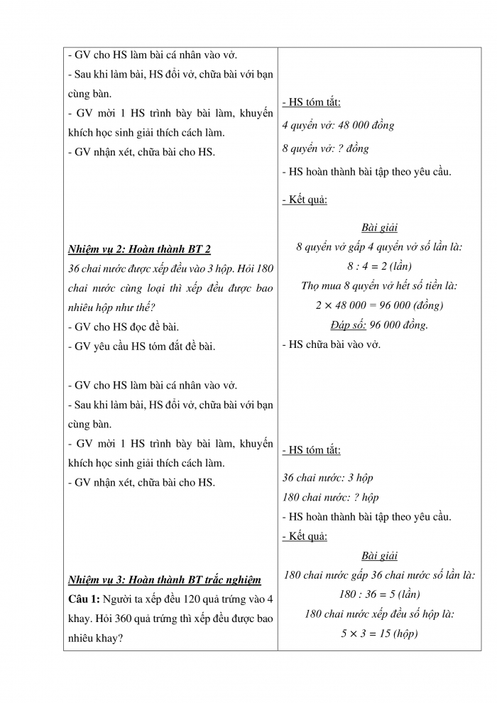 Giáo án và PPT Toán 5 Chân trời bài 8: Ôn tập và bổ sung bài toán liên quan đến rút về đơn vị