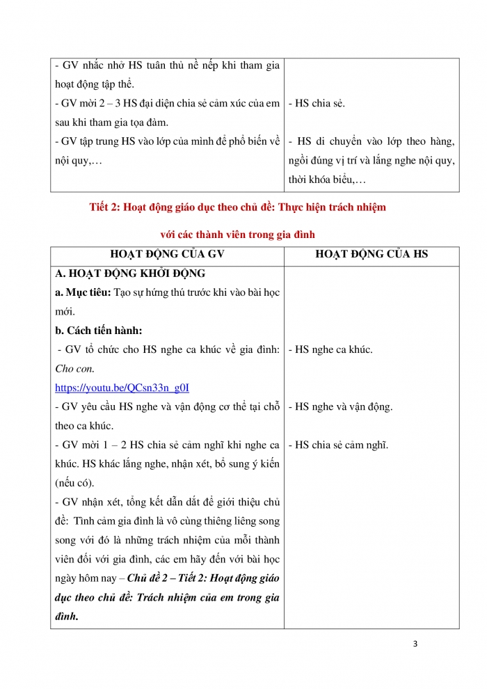 Giáo án và PPT Hoạt động trải nghiệm 5 chân trời bản 2 Chủ đề 2: Thể hiện trách nhiệm với gia đình - Tuần 6