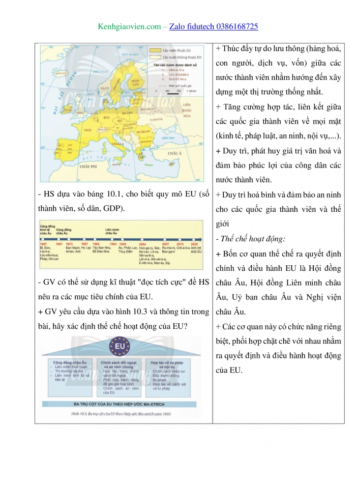 Giáo án và PPT Địa lí 11 chân trời Bài 10: Liên minh châu Âu