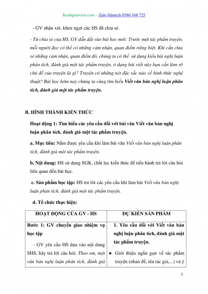 Giáo án và PPT Ngữ văn 10 kết nối Bài 1: Viết văn bản nghị luận phân tích, đánh giá một tác phẩm truyện (Chủ đề, những nét đặc sắc về hình thức nghệ thuật)