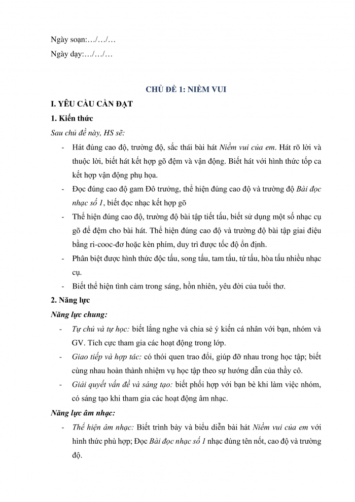 Giáo án và PPT Âm nhạc 5 cánh diều Tiết 3: Nhạc cụ thể hiện tiết tấu – Nhạc cụ thể hiện giai điệu; Thường thức âm nhạc Hình thức biểu diễn Độc tấu, hoà tấu