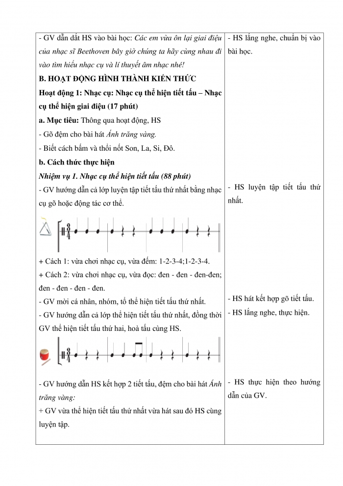 Giáo án và PPT Âm nhạc 5 cánh diều Tiết 7: Nhạc cụ thể hiện tiết tấu – Nhạc cụ thể hiện giai điệu, Lí thuyết âm nhạc Vạch nhịp, ô nhịp, trọng âm, phách