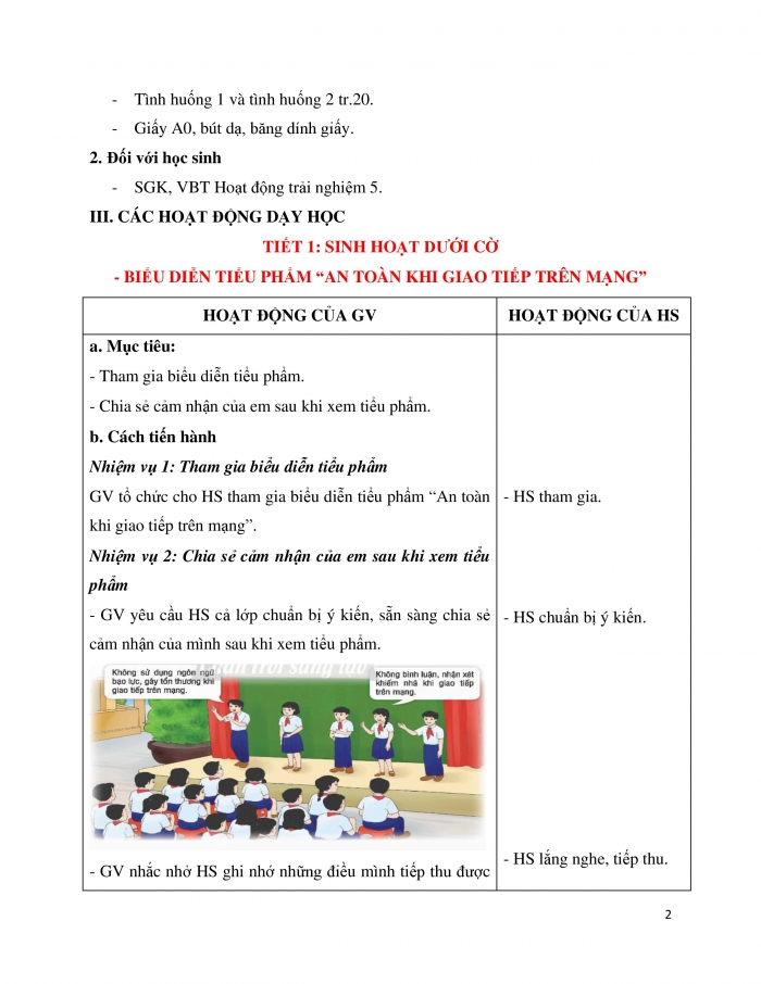 Giáo án và PPT Hoạt động trải nghiệm 5 chân trời bản 1 Chủ đề 2: An toàn cho em An toàn cho mọi người - Tuần 6