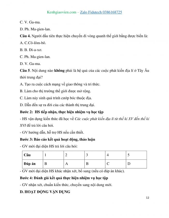 Giáo án và PPT Lịch sử 7 cánh diều Bài 2: Các cuộc phát kiến địa lí từ thế kỉ XV đến thế kỉ XVI