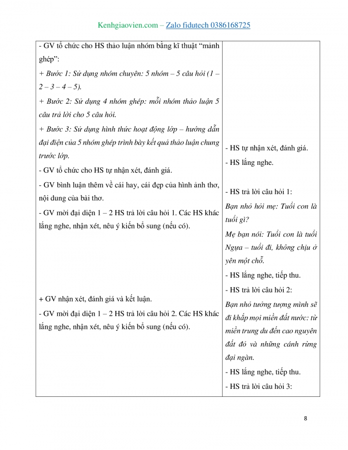 Giáo án và PPT Tiếng Việt 4 cánh diều Bài 1: Tuổi Ngựa