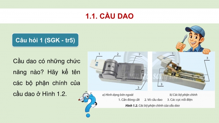 Giáo án điện tử Công nghệ 9 Lắp đặt mạng điện trong nhà Chân trời Chủ đề 1: Thiết bị đóng cắt và lấy điện trong gia đình