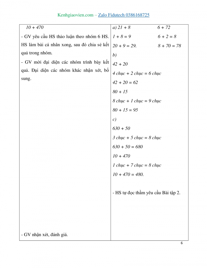 Giáo án và PPT Toán 3 chân trời bài Cộng nhẩm, trừ nhẩm