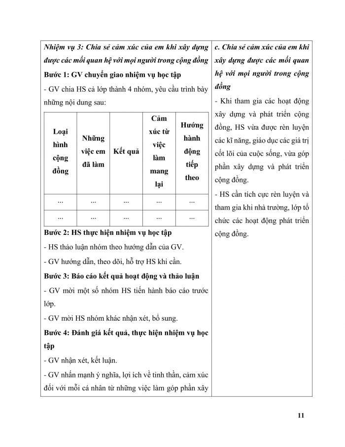 Giáo án và PPT Hoạt động trải nghiệm 11 chân trời bản 2 Chủ đề 5: Hoạt động phát triển cộng đồng