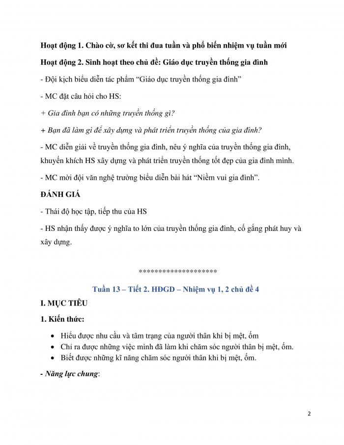 Giáo án và PPT Hoạt động trải nghiệm 7 chân trời bản 1 Chủ đề 4: Chia sẻ trách nhiệm trong gia đình