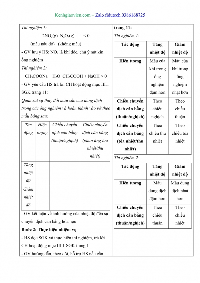 Giáo án và PPT Hoá học 11 kết nối Bài 1: Khái niệm về cân bằng hoá học