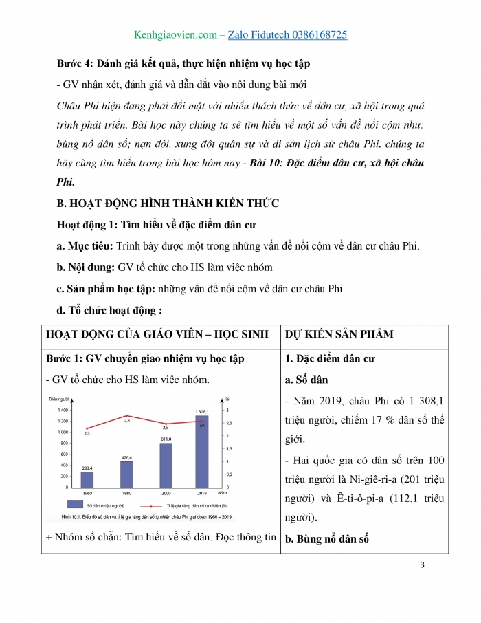 Giáo án và PPT Địa lí 7 cánh diều Bài 10: Đặc điểm dân cư, xã hội châu Phi