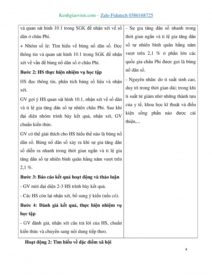 Giáo án và PPT Địa lí 7 cánh diều Bài 10: Đặc điểm dân cư, xã hội châu Phi