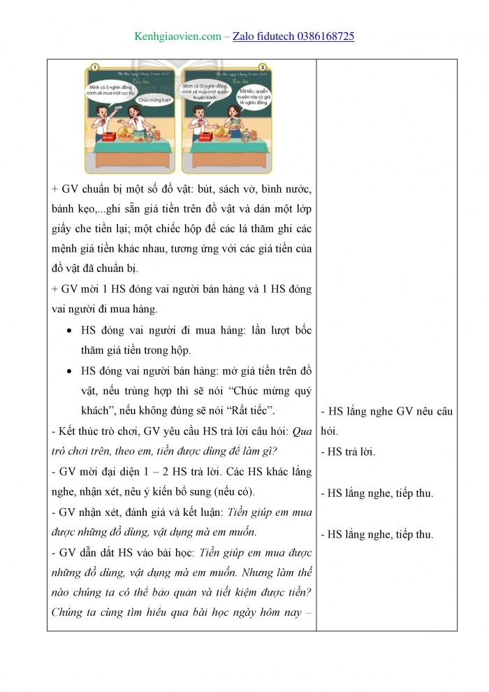 Giáo án và PPT Đạo đức 4 chân trời Bài 10: Em quý trọng đồng tiền