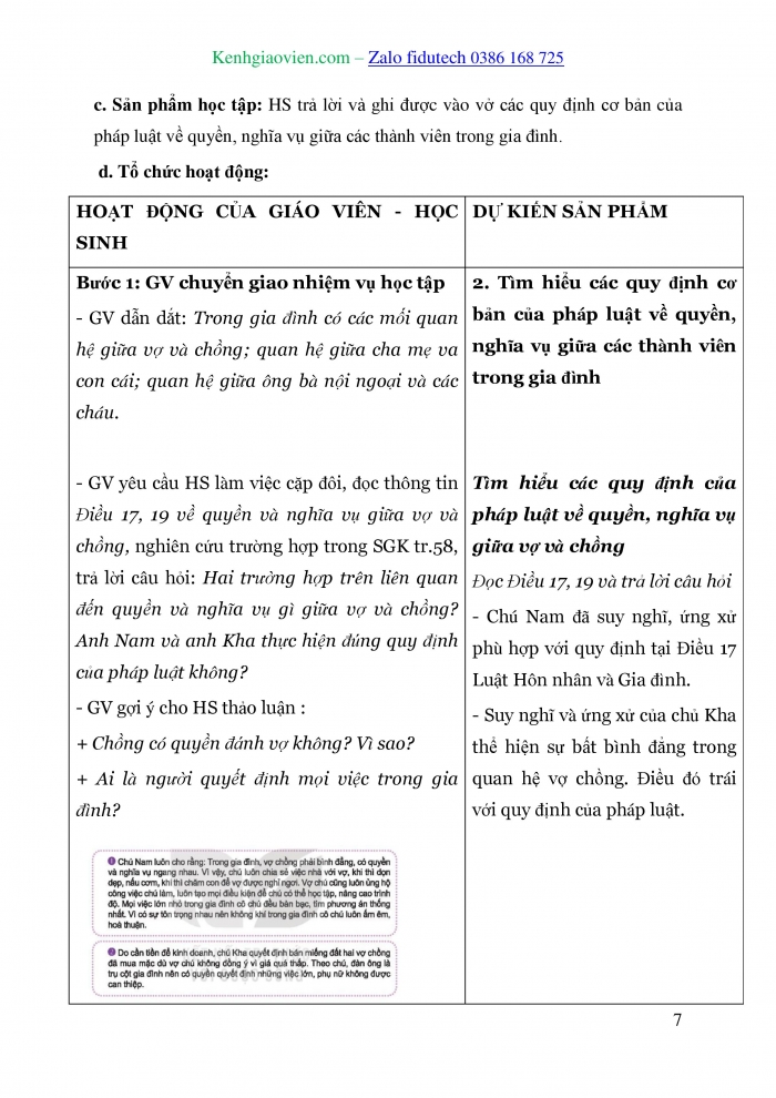 Giáo án và PPT Công dân 7 kết nối Bài 10: Quyền và nghĩa vụ của công dân trong gia đình