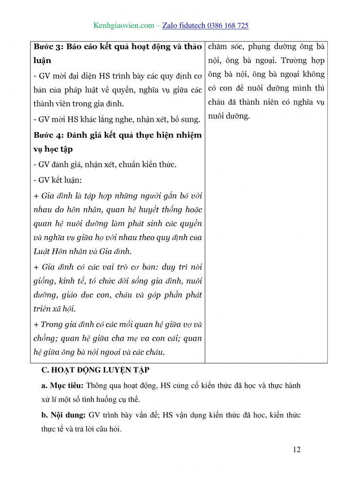 Giáo án và PPT Công dân 7 kết nối Bài 10: Quyền và nghĩa vụ của công dân trong gia đình