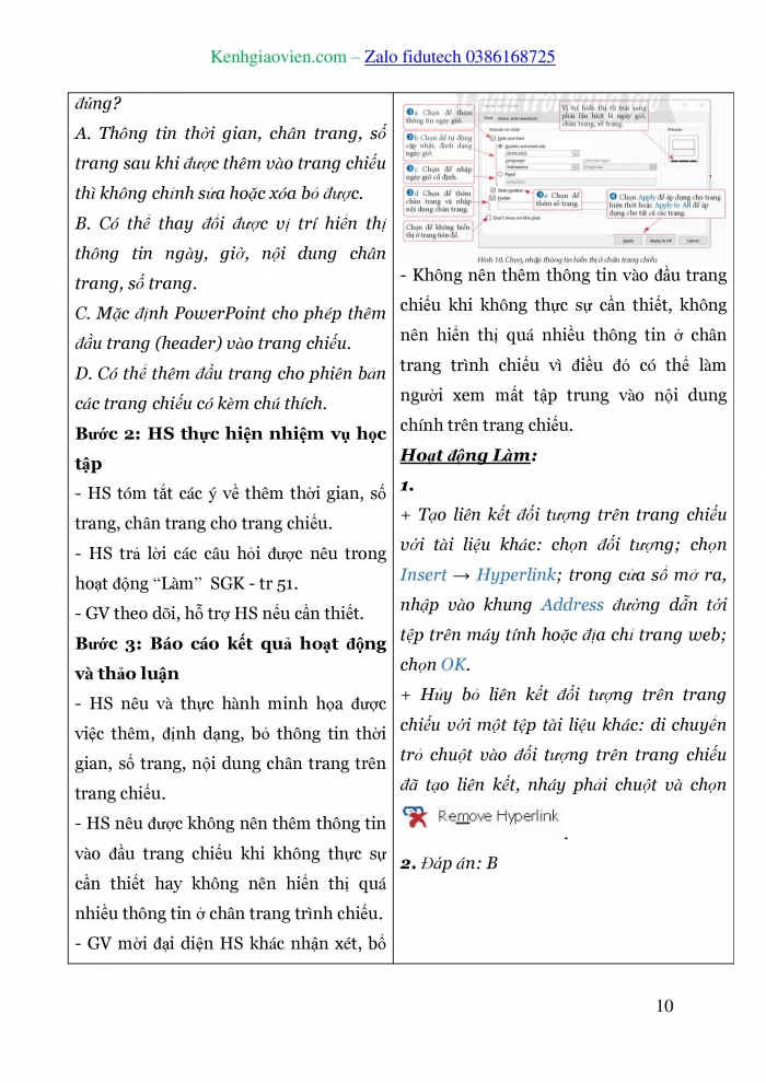 Giáo án và PPT Tin học 8 chân trời Bài 10A: Trình bày trang chiếu