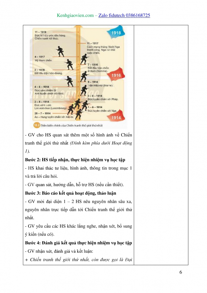 Giáo án và PPT Lịch sử 8 chân trời Bài 12: Chiến tranh thế giới thứ nhất (1914 – 1918)