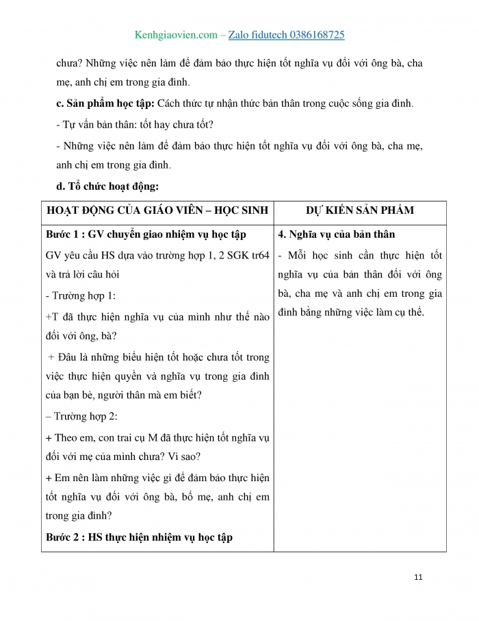 Giáo án và PPT Công dân 7 chân trời Bài 12: Quyền và nghĩa vụ của công dân trong gia đình