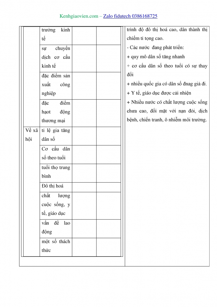 Giáo án và PPT Địa lí 11 chân trời Bài 1: Sự khác biệt về trình độ phát triển kinh tế - xã hội của các nhóm nước