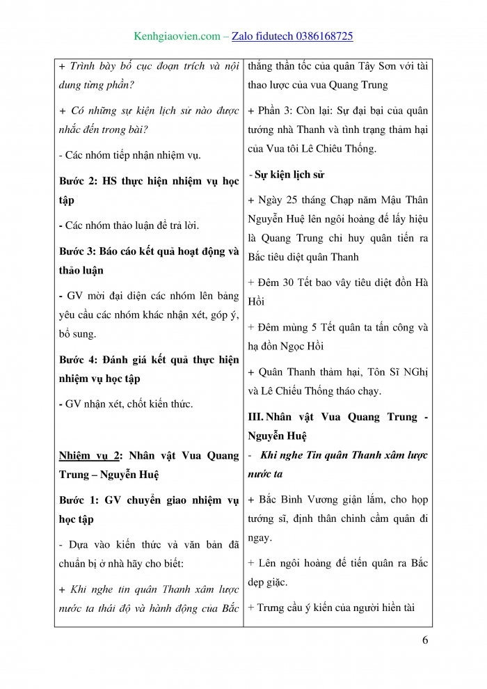 Giáo án và PPT Ngữ văn 8 kết nối Bài 1: Quang Trung đại phá quân Thanh (trích Hoàng Lê nhất thống chí, Ngô gia văn phái)