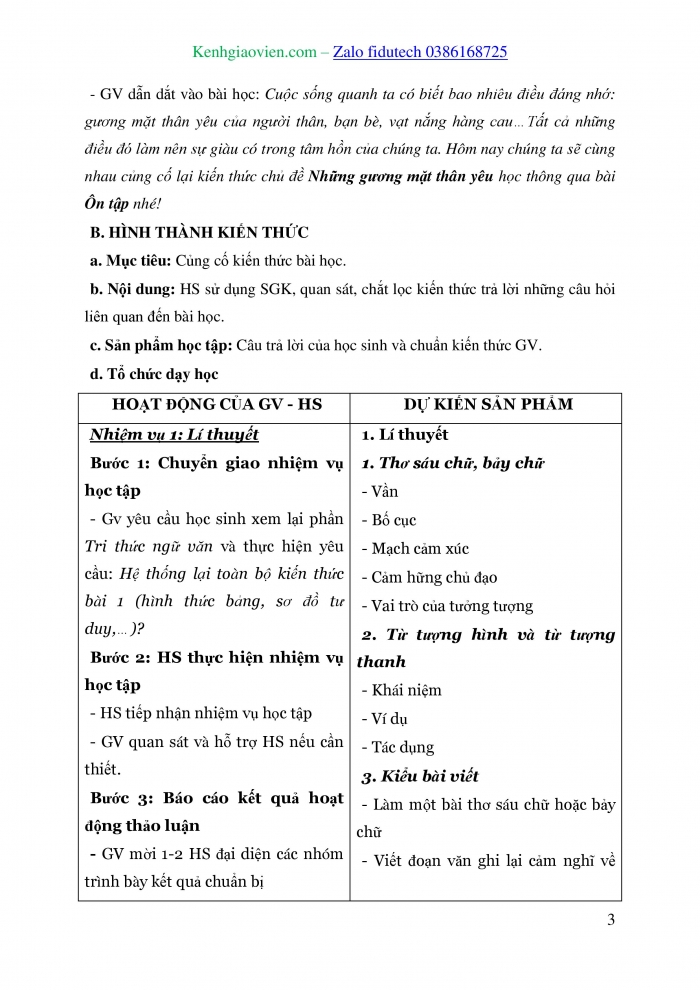 Giáo án và PPT Ngữ văn 8 chân trời Bài 1: Ôn tập