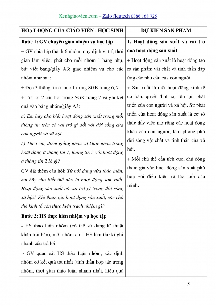 Giáo án và PPT Kinh tế pháp luật 10 cánh diều Bài 1: Các hoạt động kinh tế trong đời sống xã hội