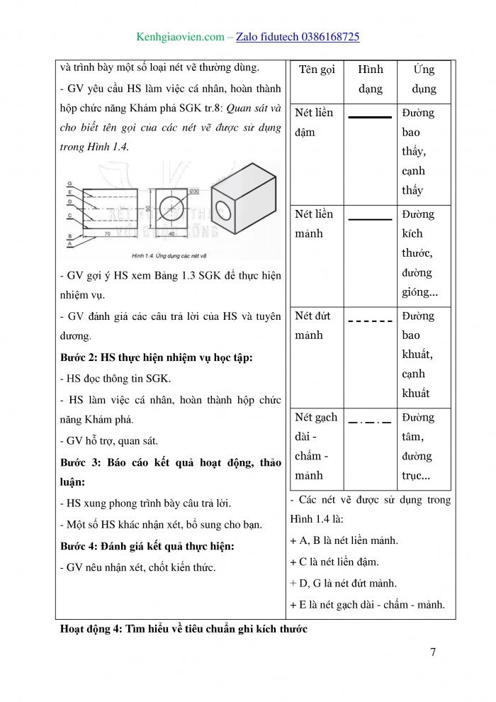 Giáo án và PPT Công nghệ 8 kết nối Bài 1: Một số tiêu chuẩn trình bày bản vẽ kĩ thuật