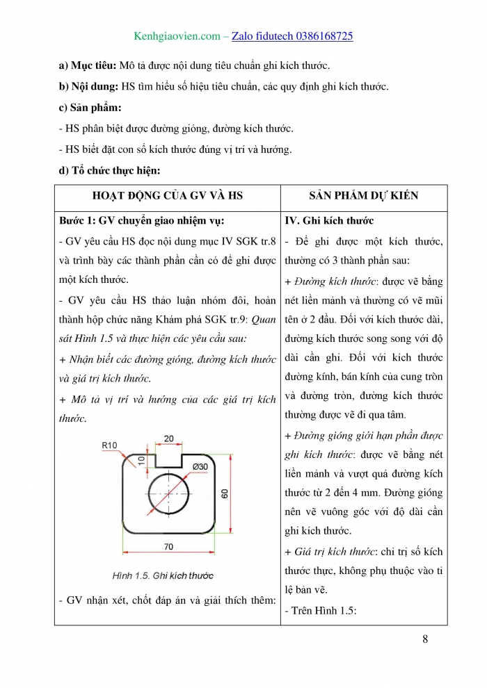 Giáo án và PPT Công nghệ 8 kết nối Bài 1: Một số tiêu chuẩn trình bày bản vẽ kĩ thuật