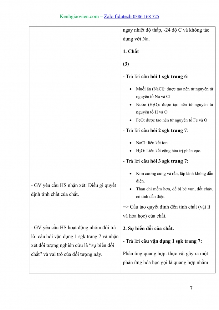 Giáo án và PPT Hoá học 10 cánh diều Bài 1: Nhập môn hoá học