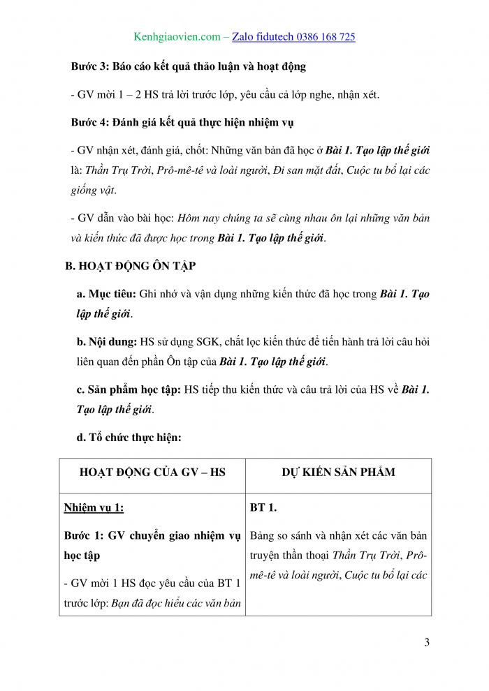 Giáo án và PPT Ngữ văn 10 chân trời Bài 1: Ôn tập