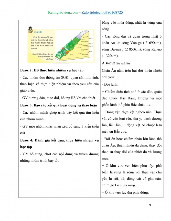 Giáo án và PPT Địa lí 7 chân trời Bài 1: Thiên nhiên châu Âu