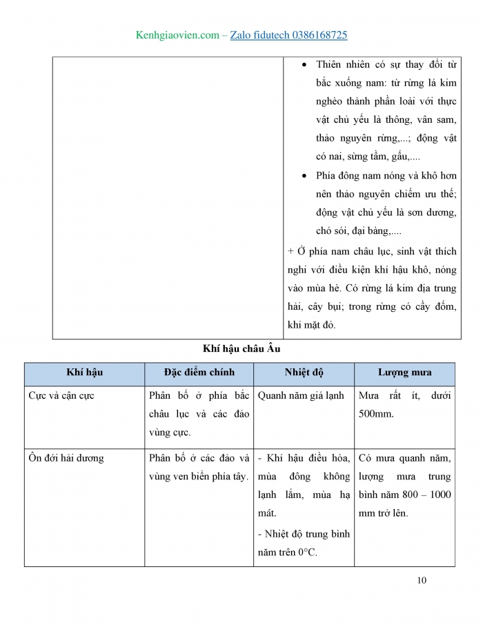 Giáo án và PPT Địa lí 7 chân trời Bài 1: Thiên nhiên châu Âu